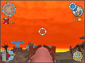 Zajmujemy punkt kluczowy przy pierwszej rzeźbie [1] - Kampania średniowieczna [misja 20] | Worms Forts Oblężenie - Worms Forts: Oblężenie - poradnik do gry