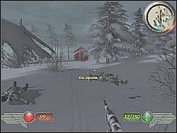 Jeśli chcesz, możesz zbadać czerwony budynek widoczny po prawej, aczkolwiek w moim przekonaniu jest to nieopłacalne - Gen von Stropp (1) | Misja 2 | Mortyr 2 For Ever - Mortyr 2: For Ever - poradnik do gry