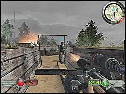 Wskakuj do kolejnego okopu i ruszaj jedyną możliwą ścieżką - Okopy (1) | Misja 3 | Mortyr 2 For Ever - Mortyr 2: For Ever - poradnik do gry