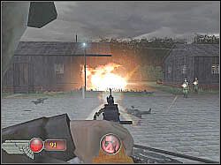 Jeep wykona w sumie kilka okrążeń wokół obozu - Obóz (1) | Misja 5 | Mortyr 2 For Ever - Mortyr 2: For Ever - poradnik do gry