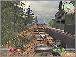 Na pierwszych przeciwników wpadniesz w ukazanym na screenie miejscu - Ostatni most (1) | Misja 7 | Mortyr 2 For Ever - Mortyr 2: For Ever - poradnik do gry