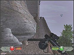 Z głównej bramy nie możesz skorzystać, zauważ natomiast, że po prawej stronie znajduje się ścieżka prowadząca na górę - Monastyr (1) | Misja 8 | Mortyr 2 For Ever - Mortyr 2: For Ever - poradnik do gry