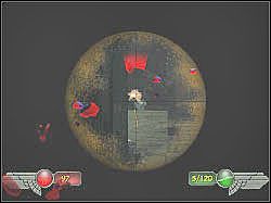 Wpadniesz tu na trzech przeciwników, przy czym w pierwszej kolejności zajmij się tym, który powali stół (na screenie) - Katakumby (1) | Misja 10 | Mortyr 2 For Ever - Mortyr 2: For Ever - poradnik do gry