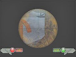 Nie wychylaj się zbytnio, albowiem na dole znajduje się co najmniej kilku świetnie uzbrojonych przeciwników - Ostatnia bitwa (1) | Misja 11 | Mortyr 2 For Ever - Mortyr 2: For Ever - poradnik do gry