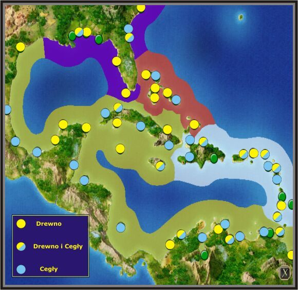 Miejsca oferujące Cegły i Drewno można znaleźć w każdym rejonie Karaibów. - Handel Materiałami Budowlanymi w Port Royale 2 - Port Royale 2 - poradnik do gry