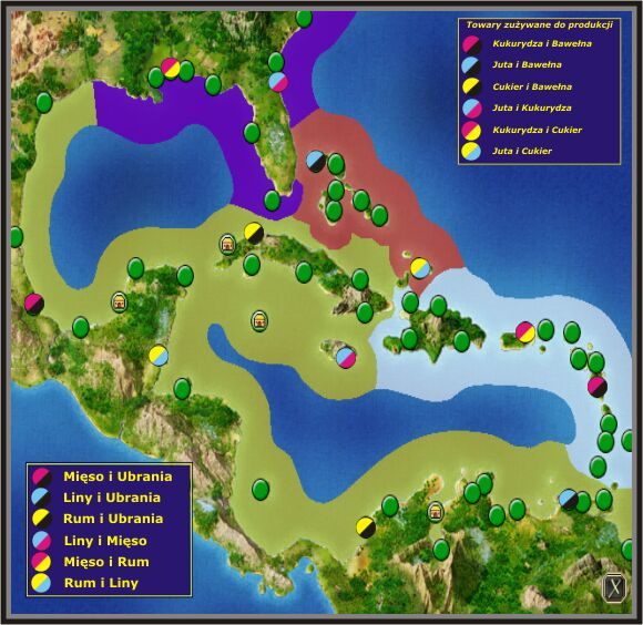 Towary finalne produkowane są tylko w miastach gubernatorskich - Handel towarami finalnymi w Port Royale 2 - Port Royale 2 - poradnik do gry