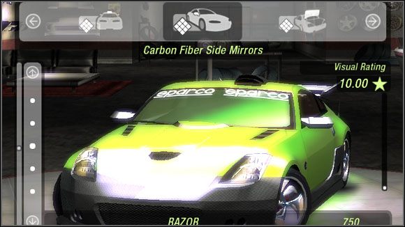 Nazwa - Karoseria - Karbonowe lusterka boczne | Sklepy w Need for Speed Underground 2 - Need for Speed: Underground 2 - poradnik do gry