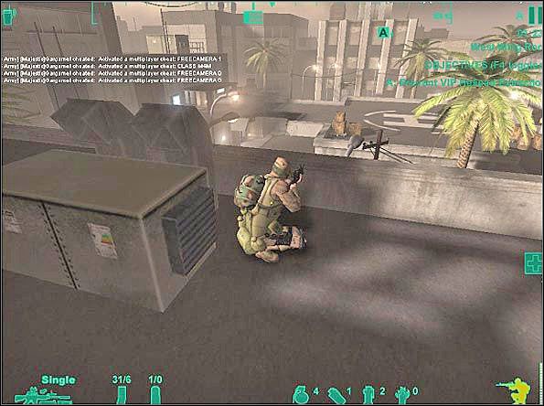 Dach umieszczony po lewej stronie hangaru to idealne miejsce dla snajpera - Ambush | SF Hospital | Americas Army Special Forces - Americas Army: Special Forces - poradnik do gry