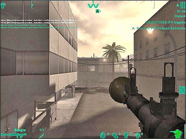 Daszek z którego umiejętny strzał z RPG może okazać się przysłowiowym strzałem w dziesiątkę, rakieta wybucha już na terenie przeciwnika - Escort | SF Hospital | Americas Army Special Forces - Americas Army: Special Forces - poradnik do gry