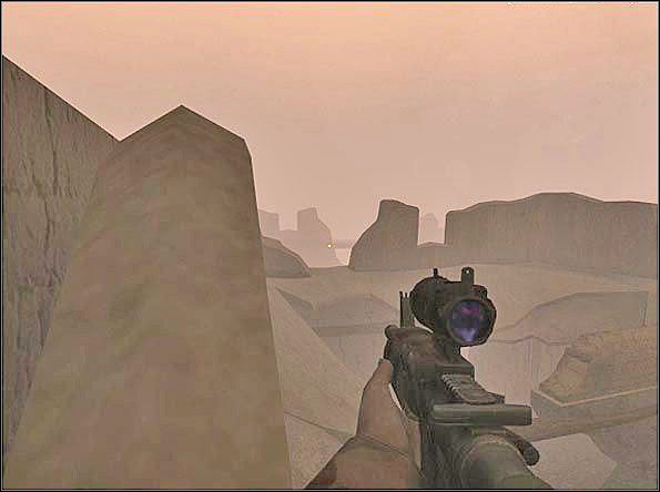 Praktycznie za każdym razem, tak jak na początku rundy, tak i tutaj gdy przybiegniesz możesz liczyć, że po drugiej stronie pojawi się czyhający na Ciebie oponent - Assault West (2) | SF Sandstorm | Americas Army Special Forces - Americas Army: Special Forces - poradnik do gry