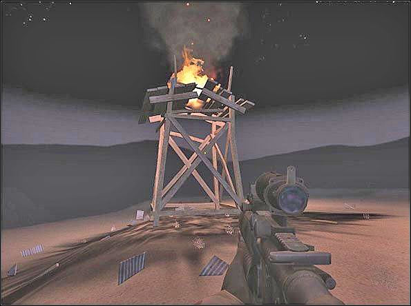 Płonąca wieża, jeden kilku charakterystycznych punktów odniesienia na mapie - Assault (3) | SF Recon | Americas Army Special Forces - Americas Army: Special Forces - poradnik do gry