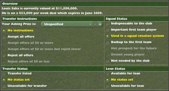 Należyte potraktowanie tej zakładki zapewni dobre morale w zespole - Profil piłkarza (2) - Gra w FM - Football Manager 2005 - poradnik do gry