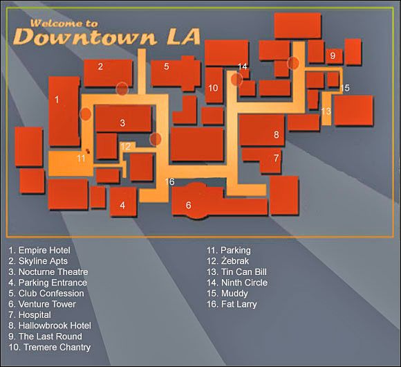 1 - Downtown - Mapy | Vampire The Masquerade Bloodlines - Vampire The Masquerade: Bloodlines - poradnik do gry