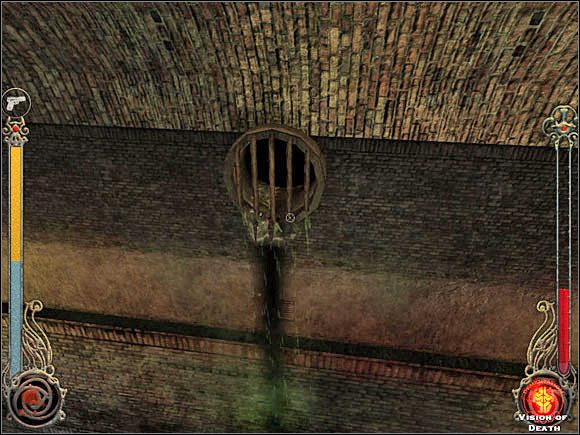 Kratki, do której musisz doskoczyć, prawie nie widać spod spadającej wody. - W poszukiwaniu Nosferatu - 02 | Vampire The Masquerade Bloodlines - Vampire The Masquerade: Bloodlines - poradnik do gry