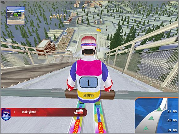 Faza 1: Na początku siedzimy na belce - Skok - sterowanie, porady | Skoki narciarskie 2005 - Skoki narciarskie 2005 - poradnik do gry