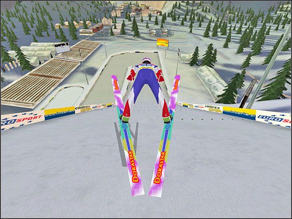 Faza 4: Po wybiciu z progu, szybko należy skierować myszkę do siebie - Skok - sterowanie, porady | Skoki narciarskie 2005 - Skoki narciarskie 2005 - poradnik do gry