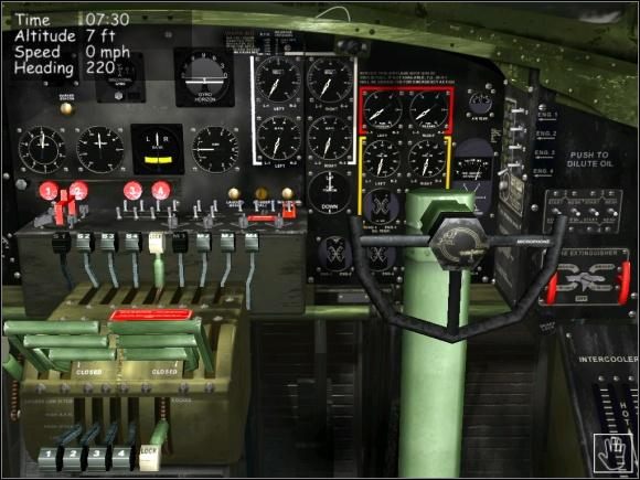 Widok na pulpit oczami drugiego pilota. - Start z lotniska - Teoria - B-17 Flying Fortress II: The Mighty 8th - poradnik do gry