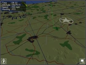 Po znalezieniu charakterystycznych elementów (tory kolejowe i droga biegnące obok siebie) nanosimy poprawki. - Nawigacja - Teoria - B-17 Flying Fortress II: The Mighty 8th - poradnik do gry