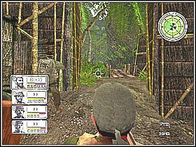 Po zniszczeniu wszystkich skrytek udajemy się w kierunku wyjścia z wioski, które jest dokładnie po drugiej stronie w stosunku do wejścia - Misja 2 Rumble In The Jungle [03] - Conflict: Vietnam - poradnik do gry