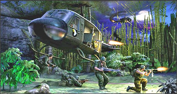 Zostajemy zestrzeleni i musimy się odnaleźć w dżungli towarzyszy - Misja 4 Bad Moon [01] - Conflict: Vietnam - poradnik do gry