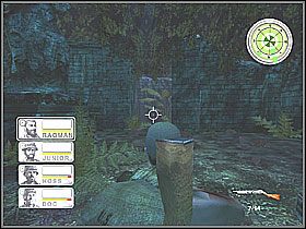 Schodząc schodami po lewej lub prawej znajdujemy się na bardziej otwartej przestrzeni - Misja 8 The Sacred Statue [04] - Conflict: Vietnam - poradnik do gry