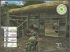 Już po chwili znajdujemy odpowiednią chatkę - Misja 10 Russian Roulette [02] - Conflict: Vietnam - poradnik do gry