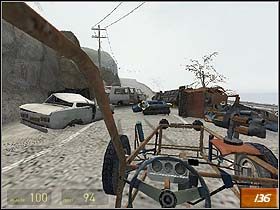 Wjedź do kolejnego hangaru, rozbij szybę (#135) i wyskocz przez sporych rozmiarów otwór - Highway 17 (2) | Solucja Half-Life 2 - Half-Life 2 - poradnik do gry