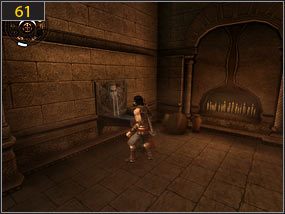 Bieganie po ścianach nad wysuwającymi się ostrzami musi być niezwykle szybkie - jeśli dotkniesz podłoża, natychmiast wbiegaj na ścianę [60] - Południowe przejście - przeszłość (1) | W pogoni za dziewczyną w czerni - Prince of Persia: Dusza Wojownika - poradnik do gry