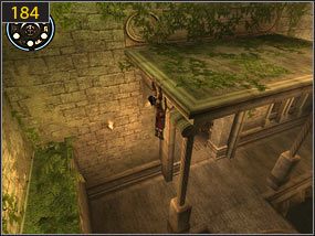 W korytarzu wiryje kilka drewnianych belek najeżonych ostrzami [183] - Wejście do fortecy - przeszłość (1) | Wieże | Prince of Persia Dusza Wojownika - Prince of Persia: Dusza Wojownika - poradnik do gry