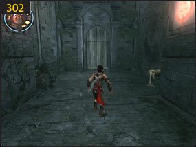 Dahaka jest tuż za nami [301], jednak jak tylko przekroczymy wodne drzwi będziemy uratowani [302] - Pokój aktywacyjny - teraźniejszość (2) | Trybiki i śrubki | PoP Dusza Wojownika - Prince of Persia: Dusza Wojownika - poradnik do gry