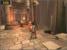 Bramę otwieramy wieszając się wcześniej na ruchomym gzymsie [347] - Druga wieża - Mechaniczna wieża - przeszłość | Druga wieża, Wodna Pani - Prince of Persia: Dusza Wojownika - poradnik do gry