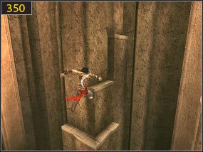 Dźwignię na środku przesuwamy, tak aby móc dostać się do drzwi na górze [349] - Druga wieża - Mechaniczna wieża - przeszłość | Druga wieża, Wodna Pani - Prince of Persia: Dusza Wojownika - poradnik do gry