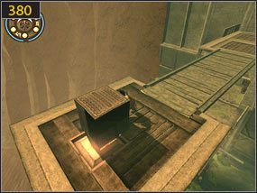 Pociągamy za dźwignię [379], dzięki czemu będziemy mogli przesunąć skrzynię na miejsce zapadni [380] - Ogród - przeszłość | Druga wieża, Wodna Pani | Prince of Persia Dusza Wojownika - Prince of Persia: Dusza Wojownika - poradnik do gry