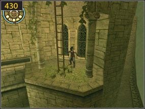 Na zewnątrz ponownie walczymy z kilkoma przeciwnikami [429], po czym schodzimy w dół [430] - Hol ogrodowy - przeszłość | Woda i ogrody | Prince of Persia Dusza Wojownika - Prince of Persia: Dusza Wojownika - poradnik do gry