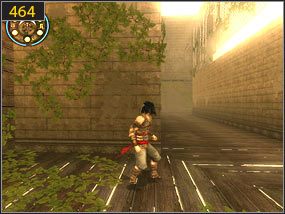 Na dole kierujemy się w stronę komnaty [463], w której zmienialiśmy ustawienie skał - Wodospady w ogrodzie - przeszłość (3) | Woda i ogrody | PoP Dusza Wojownika - Prince of Persia: Dusza Wojownika - poradnik do gry