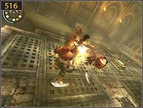 Następujemy na zapadnię [515], która otwiera bramę i walczymy z zastępami wroga [516] - Więzienie - przeszłość (1) | Tron i maska | Prince of Persia Dusza Wojownika - Prince of Persia: Dusza Wojownika - poradnik do gry