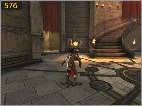 W korytarzu uważamy na szereg pułapek [575], po czym dostajemy się do komnaty klepsydry - Komnata klepsydry - przeszłość | Tron i maska | Prince of Persia Dusza Wojownika - Prince of Persia: Dusza Wojownika - poradnik do gry