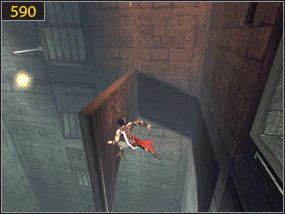 Biegnąc po ścianie odbijemy się w miejscu, gdzie kolumna rzuca cień [589] - Święte jaskinie - teraźniejszość (1) | Twarz czasu | PoP Dusza Wojownika - Prince of Persia: Dusza Wojownika - poradnik do gry