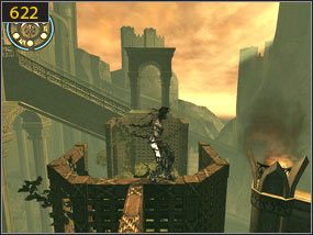 Wirującą belkę pokonujemy wbiegając na murek i odbijając się w tył [621] - Święte jaskinie - przeszłość (2) | Drugie podejście | PoP Dusza Wojownika - Prince of Persia: Dusza Wojownika - poradnik do gry