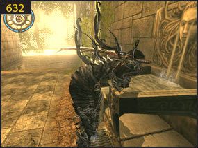 Schodzimy na sam dół [631] i biegniemy przez bramę znajdującą się tuż obok drabiny - Święte jaskinie - przeszłość (2) | Drugie podejście | PoP Dusza Wojownika - Prince of Persia: Dusza Wojownika - poradnik do gry