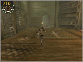 Przez korytarz ten przedostaniemy się najpierw po gzymsie [715], a potem skacząc na linę po drugiej stronie - Mistyczne jaskinie - przeszłość | Lustrzane przeznaczenie | PoP Dusza Wojownika - Prince of Persia: Dusza Wojownika - poradnik do gry