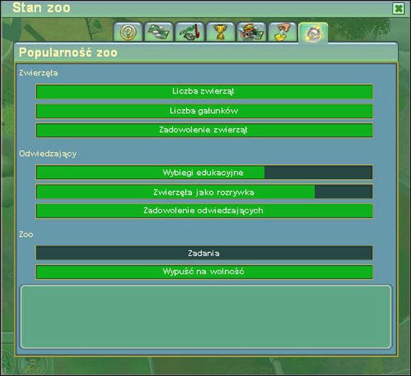 Dopiero takie statystyki umożliwią wejście na poziom pięciu gwiazdek. - Tajemnicza Panda | Zoo Tycoon 2 - Zoo Tycoon 2 - poradnik do gry