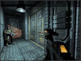 Teraz udaj się do sklepiku po prawej i porozmawiaj ze sprzedawcą - 12 - Guard Quarters | Solucja | Kroniki Riddicka Ucieczka z Butcher Bay - Kroniki Riddicka: Ucieczka z Butcher Bay - poradnik do gry