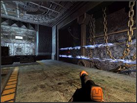 Teraz skieruj się do głównej windy, którą się tu dostałeś, i skorzystaj z niej, aby trafić do Work Pass - 23 - Mining Core (3) | Solucja | Kroniki Riddicka Ucieczka z Butcher Bay - Kroniki Riddicka: Ucieczka z Butcher Bay - poradnik do gry