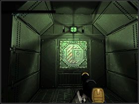 Kolejno wejdź po widocznych na rysunku skrzyniach i przejdź po poziomej drabince na drugą stronę - 25 - Security Research 2 (2) | Solucja | Kroniki Riddicka Ucieczka z Butcher Bay - Kroniki Riddicka: Ucieczka z Butcher Bay - poradnik do gry