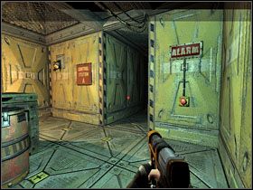 Po chwili dojdziesz do windy, której jednak na tym poziomie nie będzie - 27 - Contain Router (1) | Solucja | Kroniki Riddicka Ucieczka z Butcher Bay - Kroniki Riddicka: Ucieczka z Butcher Bay - poradnik do gry