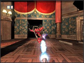 Prowadź nieprzerwanie ostrzał w kierunku wybranego robota - później zrób tak samo z drugim - 39 - Last Battle | Solucja | Kroniki Riddicka Ucieczka z Butcher Bay - Kroniki Riddicka: Ucieczka z Butcher Bay - poradnik do gry