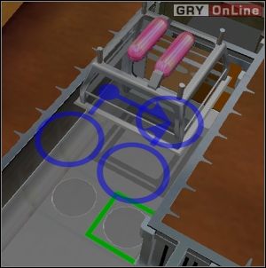 Powyższy przykład to dwa sensory (płyty naciskowe) połączone z jedną pułapką (klatka z gazem) - Evil Genius: Pułapki - Evil Genius - poradnik do gry