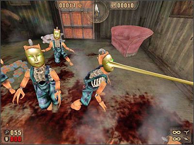 W razie trudności w unikaniu ich wścibstwa można skorzystać z wygodnego siedliska na głowie znajdującego się w jednym z rogów pokoju misia - 6.1 Sierociniec cz.2 | Painkiller Battle Out of Hell - Painkiller: Battle Out of Hell - poradnik do gry