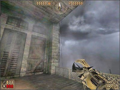 Tutaj zwracamy uwagę na piorunochron za barierką - Poradnik do gry - 6.1 Sierociniec cz.1 | Painkiller Battle Out of Hell - Painkiller: Battle Out of Hell - poradnik do gry